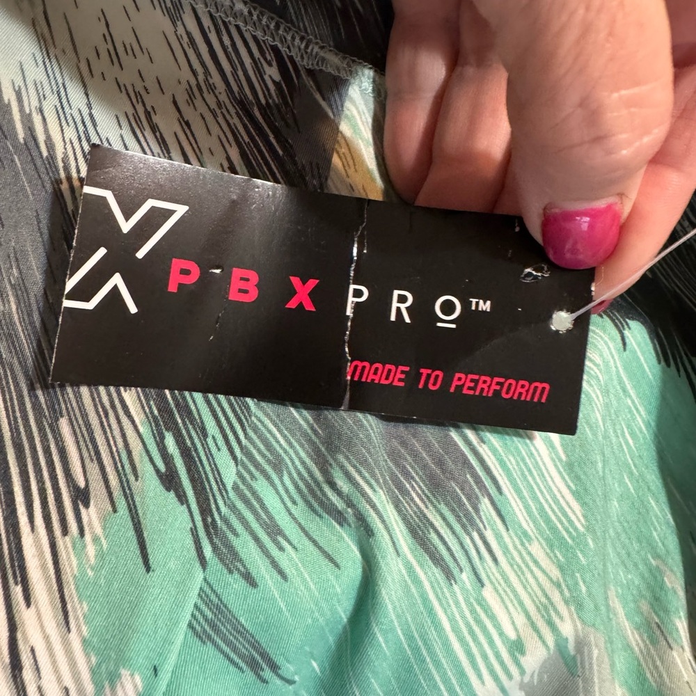 NWT PBX-PRO GRAY/AQUA PRINT WORKOUT/YOGA LEGGINGS SMALL #Y - Picture 6 of 7